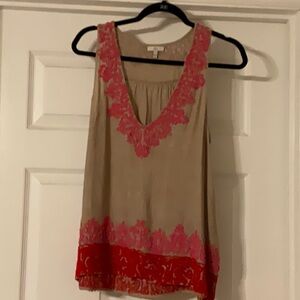 100% raw silk beaded shirt size small